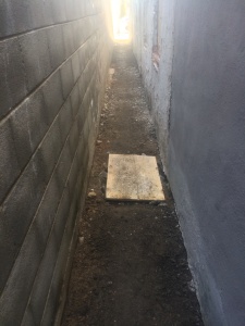 Prepping the alley way for concrete