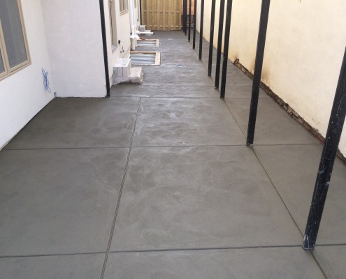 Finished concrete back patio in Philadelphia Finished Concrete Patio in Philadelphia