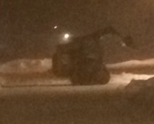 Skid steer removing snow in Philadelphia